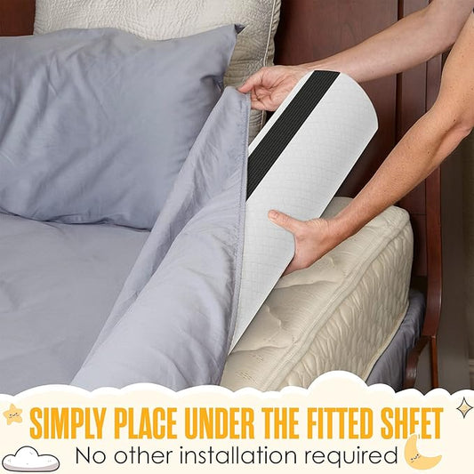 Sleepah Bed Rail for Toddlers (2 Pack) Memory Foam Bumper Guard w Dual Non-Slip Pads (Top & Bottom) Waterproof Washable Soft Removable Cover Safety Noodle for King Queen Full Twin Beds (2)