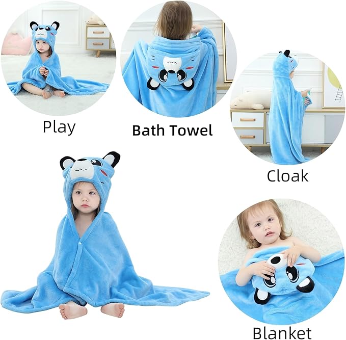 Wearable Blanket Hoodie for Kids Toddlers Hooded Towels Soft Cozy Wearable Throw Blanket Hoodie for Boys Girls