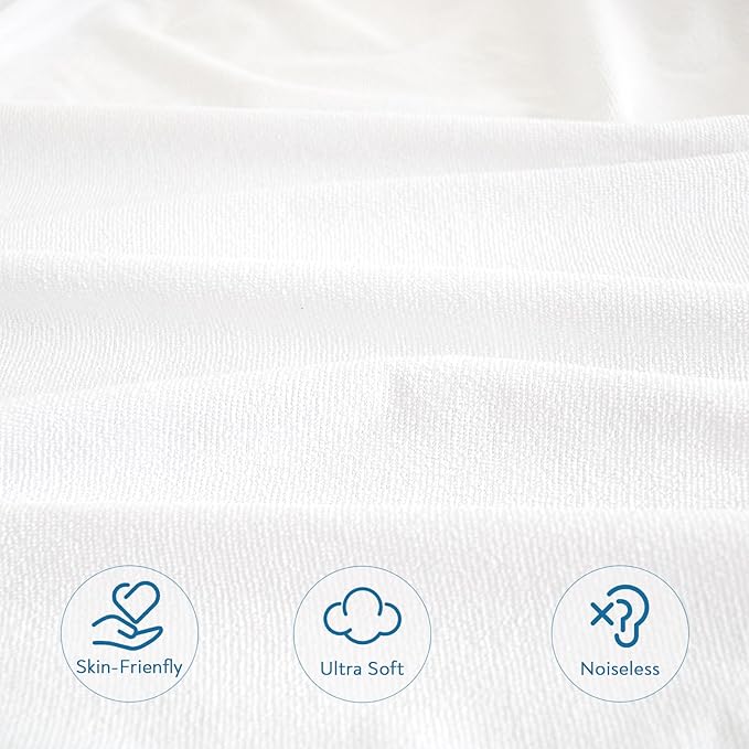 Twin Mattress Protector Waterproof Soft & Breathable Terry, Noiseless Twin Mattress Cover Fitted Sheets up -14'' Mattress Protector for Kids Bed Cover Mattress Pad Protecor Machine Wash