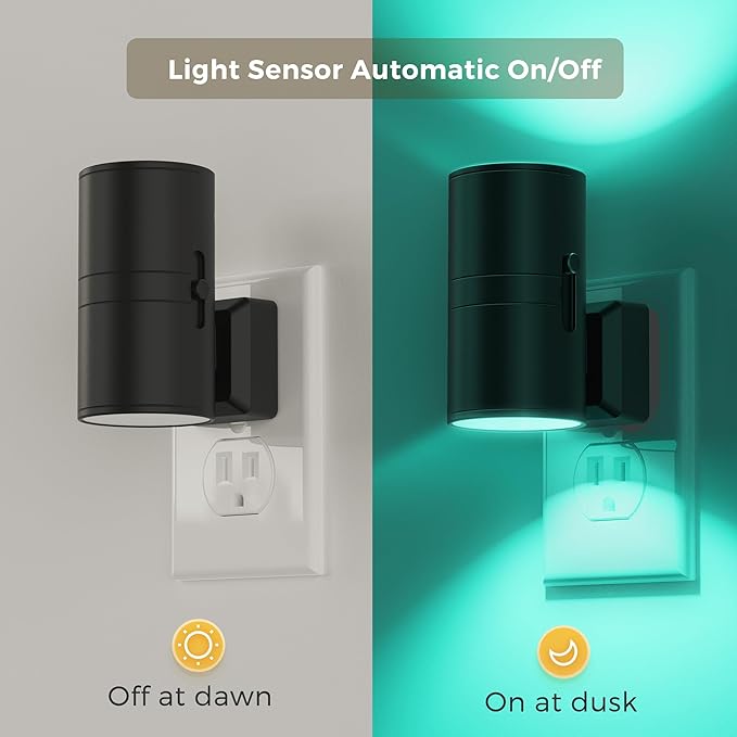 L LOHAS LED Night Light with Remote, Night Lights Plug into Wall, RGB Color Changing Nightlight with Light Sensor, Nightlights for Kids Gifts Halloween Christmas Party Hallway Bedroom Kids Room,1 Pack