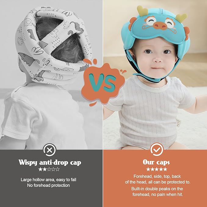 MamboBaby Baby Safety Helmet, Baby Head Protector for Crawling & Walking, Ultra-Lightweight Breathable - Soft Adjustable Toddler Head Guard, Anti-Bump, for 10-24 Months