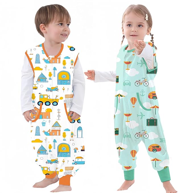 Toddler Sleep Sacks Sleep Sack 9-24 Months with legs Cozy comfy Baby Warable Blanket with 2-Way Zipper (9M-2T)