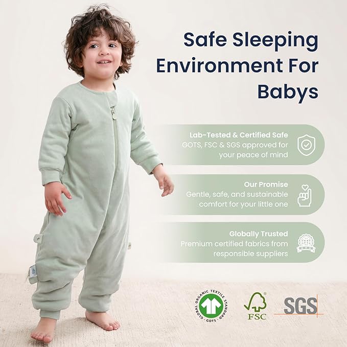 kaiya baby Unisex Toddler Sleep Sack with Feet, 2.5 Tog Baby Winter Sleep Sack Long Sleeve Gifts for Boys & Girls
