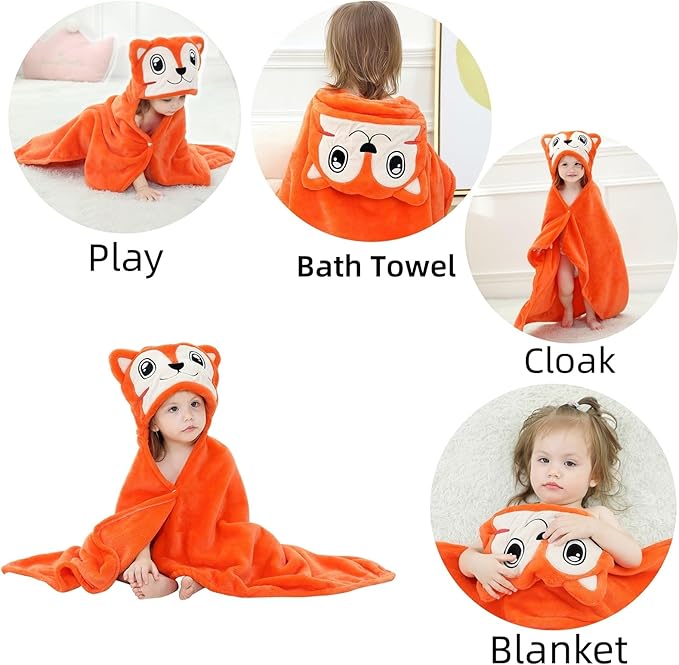 Wearable Blanket Hoodie for Kids Toddlers Hooded Towels Soft Cozy Wearable Throw Blanket Hoodie for Boys Girls