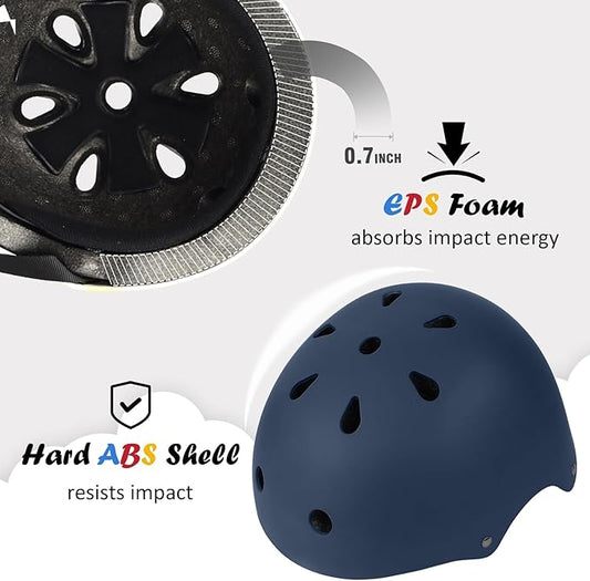 Kids Bike Helmet, Adjustable and Multi-Sport, from Toddler to Youth, 3 Sizes