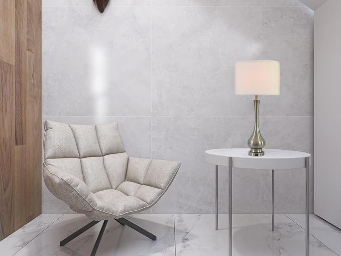MWWANJLEE Touch Lamp for Bedroom, Nightstand Lamp with USB Port & White Shade, Tall 30" Beside Lamps with Metal Base Design, 3 Way Dimmable Touch Control Table Lamps for Living Room, Bedroom, Office