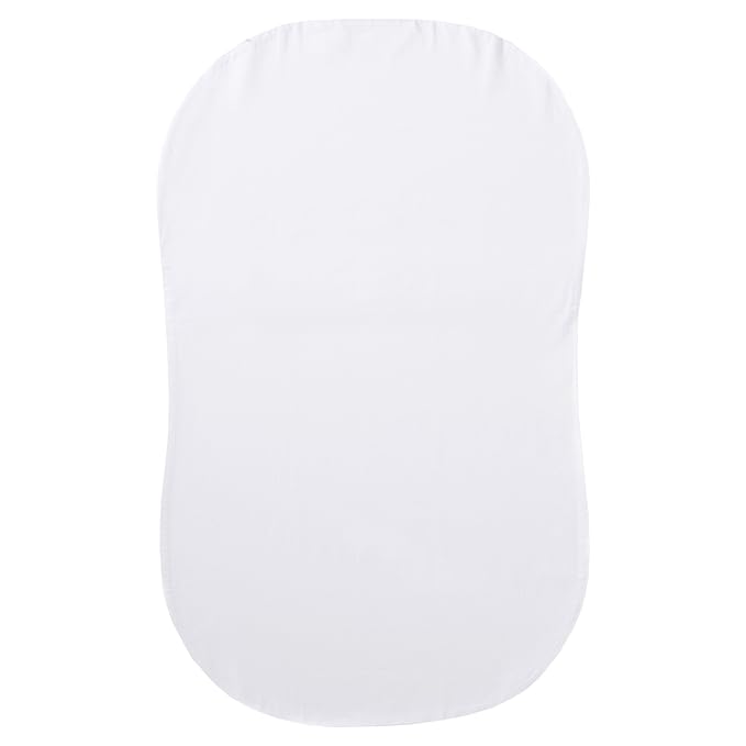 HALO BassiNest Fitted Sheet – 100% Organic Cotton, Soft and Breathable Bassinet Sheet for Babies, 30” x 16” Pre-Shrunk Sheet, White Organic