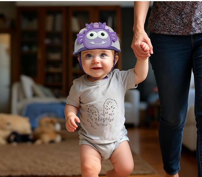 Baby Helmet for Crawing Walking,Soft Infant Safety Helmet,Baby Helmet 1-2 Years for Anti-Fall Head Protector,Adjustable, Breathable