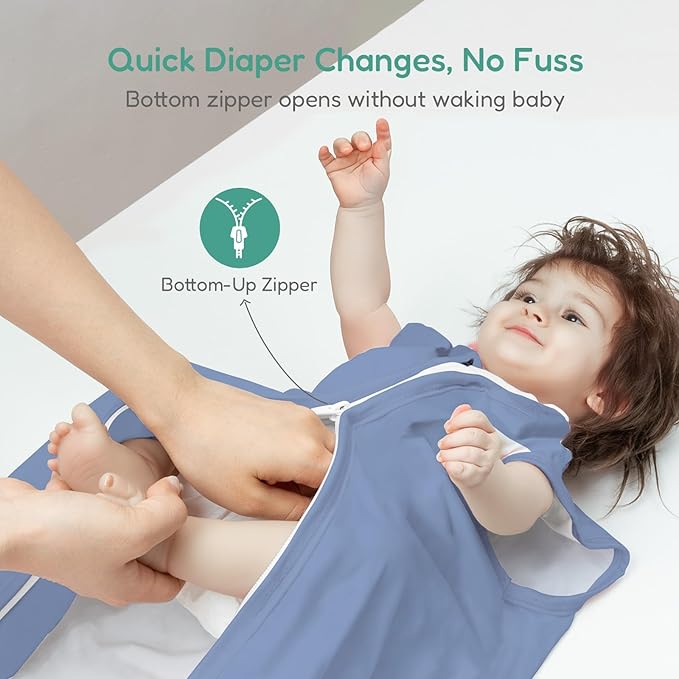 Baby Sleep Sacks Lightweight, Soft & Breathable 0.5 TOG Wearable Blanket with Zipper, 3-Pack 0-3-6-12-24-4T