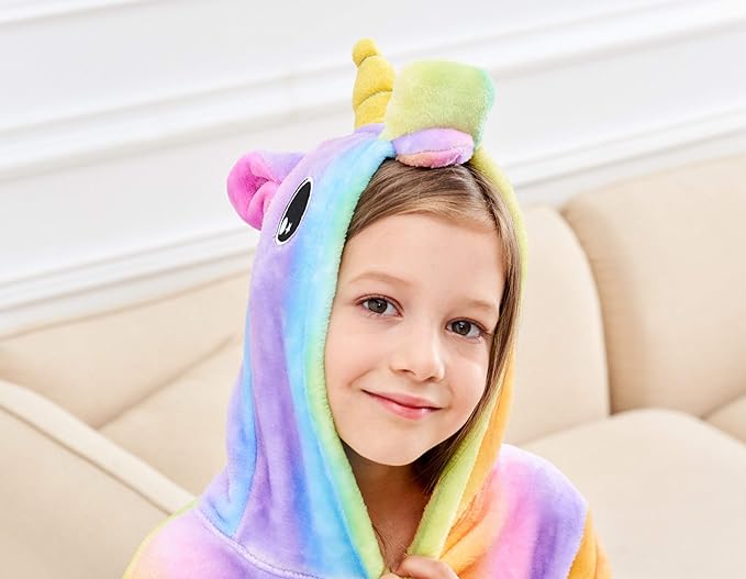 Doctor Unicorn Soft Unicorn Hooded Bathrobe Sleepwear - Unicorn Gifts for Girls