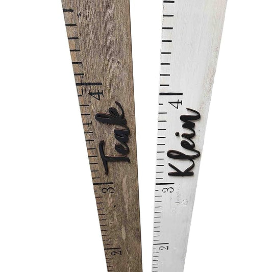 Rockin' Wood Custom Name Growth Chart Reclaimed Wood Naturally Weathered Hand Painted Kids Toddler Children Ruler Style Growth Measurement Chart No Vinyl Weathered Grey