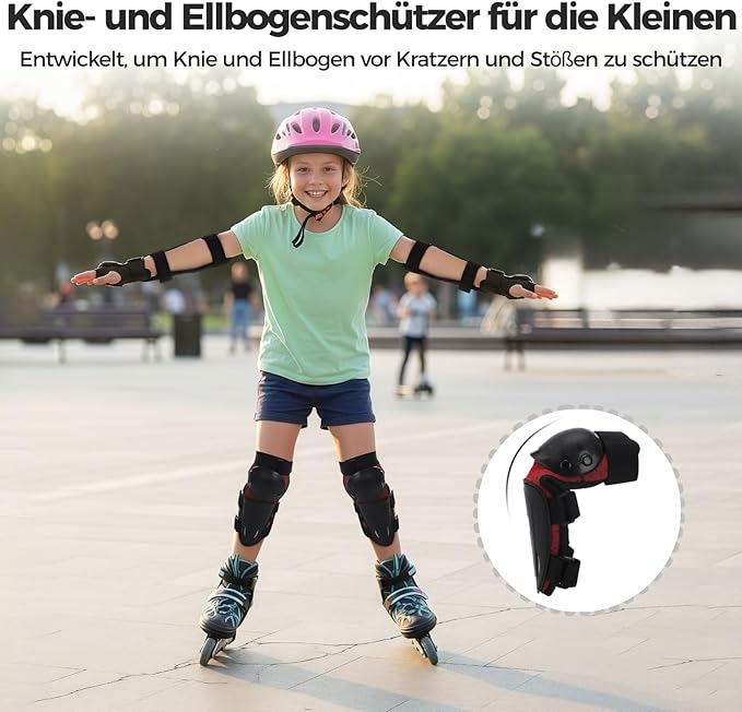 yeesport Youth Knee Elbow Pads, Knee Pads and Elbow Pads for Kids Dirt Bike Gear with Anti-Impact Hard Shell, Breathable Mesh, Adjustable Little for Motorcycle Biking Skating Scooter Sports