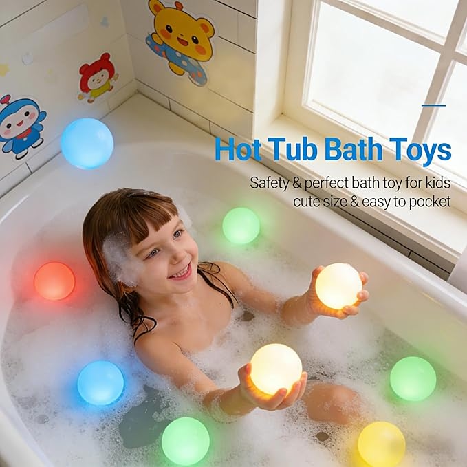 LOFTEK 3-inch Smart Sphere Night Light, Rechargeable LED Ball Lights, 16 RGB Color Change Mood Lighting, Waterproof Ambient Light for Home Bedroom Patio Pool Bathtub Decorative Lighting, 2 Pack