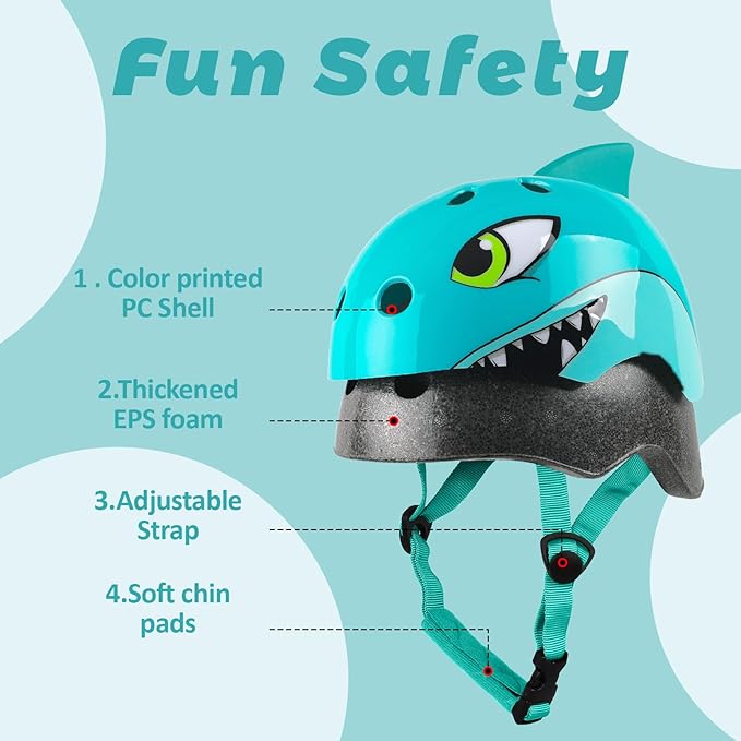Toddler Kids Bike Helmet, Adjustable and Multi-Sport, 3 Sizes for Ages 1-2-3-5-8-14 Years Child Infant Boys Girls
