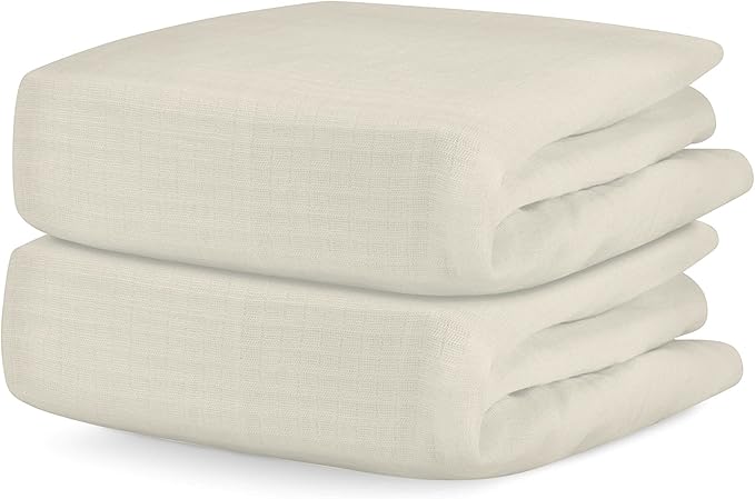 Newton Baby Fitted Crib Sheet (2-Pack) - Ultra Breathable and Soft, Organic Cotton, Fits All Standard Cribs, Oatmeal