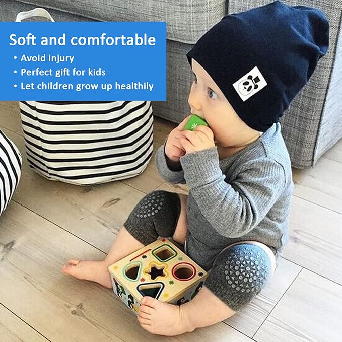 Little World Baby knee Pads for Crawling - 5 Pack Anti Slip Unisex Baby Knee Protectors - Toddler Knee Pads Gift Idea for Baby