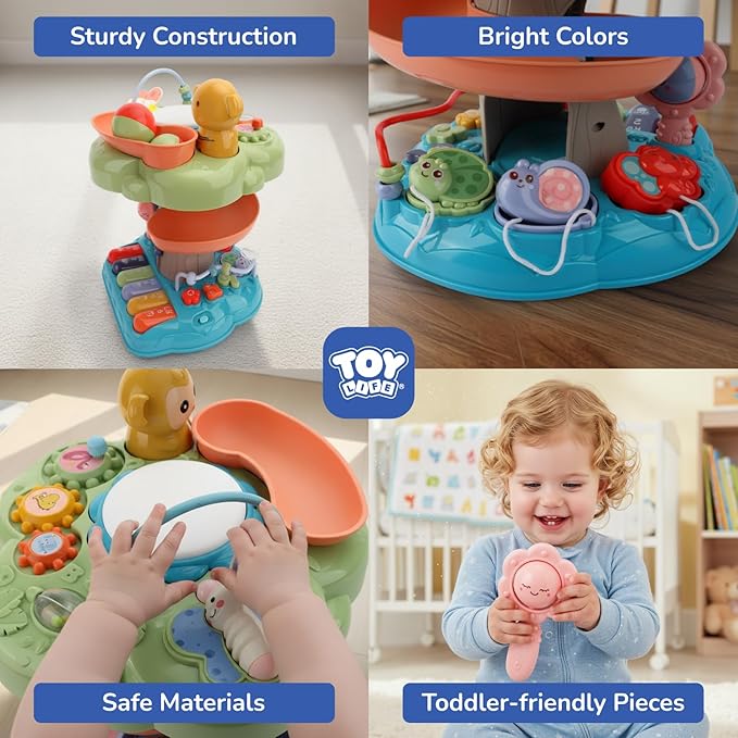 TOY Life Montessori Musical Toy for 1 Year Old Boy Gift, Musical Busy Treehouse Toddlers Learning Toy for 1-2 Boys Girls, Baby Toys 12-18 Month, Educational Toddler Toys for Christmas Birthday Gifts