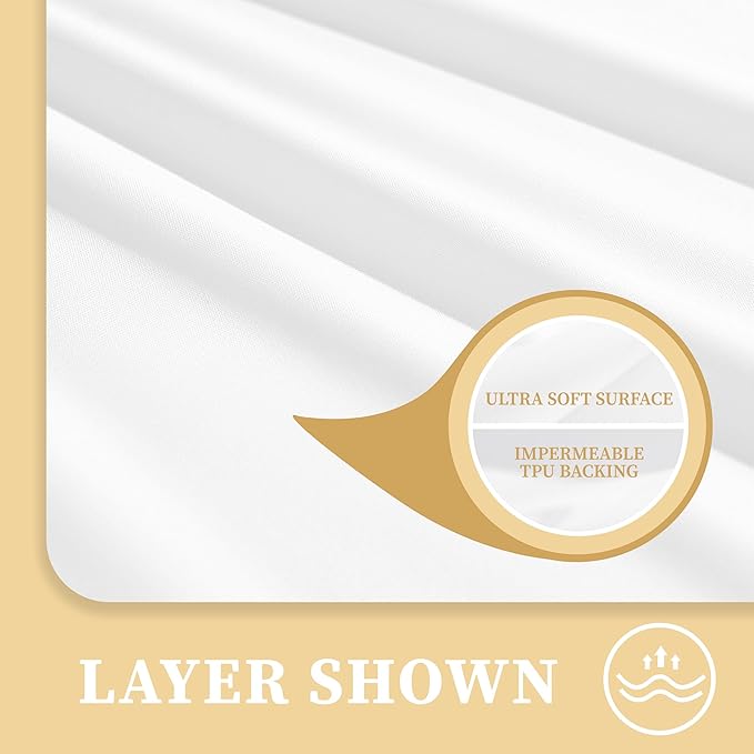 Safe and Sound Waterproof Mattress Protector, Queen Size Premium Mattress Cover, Noiseless Breathable Soft, Fitted Deep Pocket 8-21 Inch Bed Cover, Machine Washable
