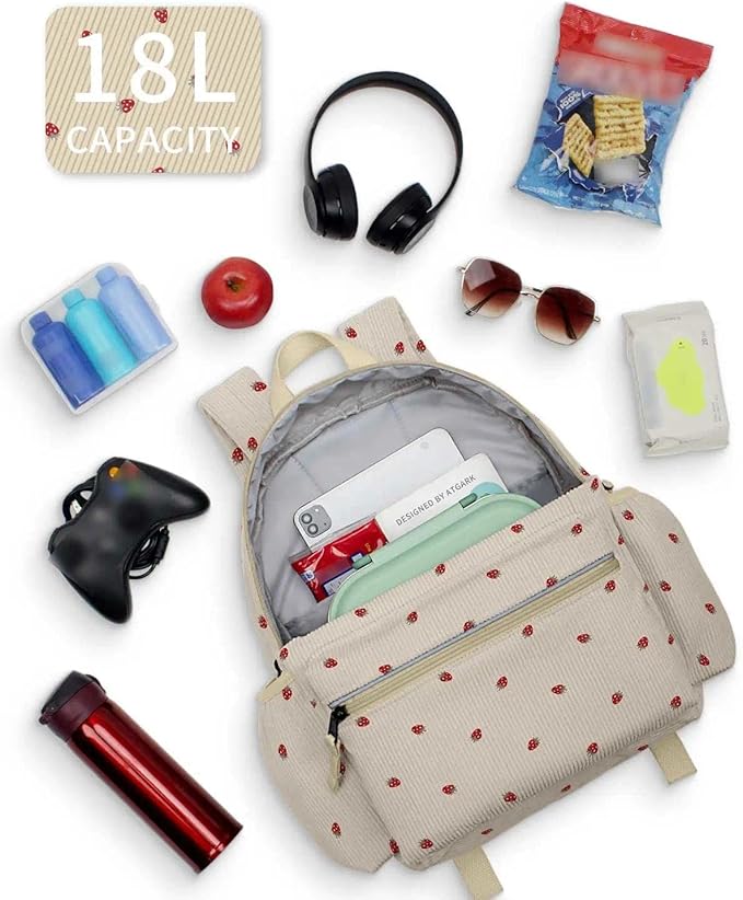 Corduroy Kids Backpack for Boys 6-10: Boys Girls Backpacks for Elementary Kindergarten 15” H Fit Folder