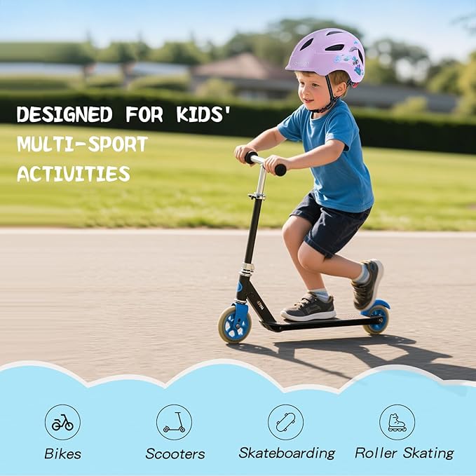 Kids Bike Helmet, OnBros Kid Bicycle Helmet for Girls and Boys with Light Lightweight Kids Helmets Certified Toddler Helmets for Kids 3-5-8-10 Age (46-50-55 cm)