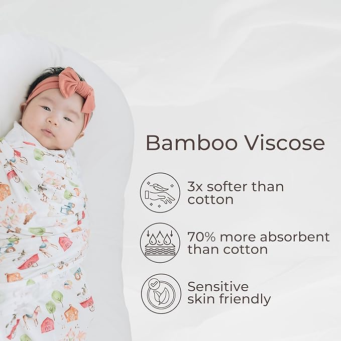 Swaddles for Newborns Baby Blanket Set Ultra-Soft 95% Bamboo Viscose Baby Swaddle for 0-3 Months | Newborn Essentials Must Haves Bamboo Viscose Swaddle Blankets