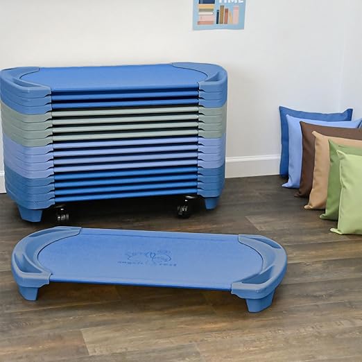 Angeles AFB5731OB Space Line Single Cot, Toddler, 42.5" Height, 22" Length, 5" Width, Blue