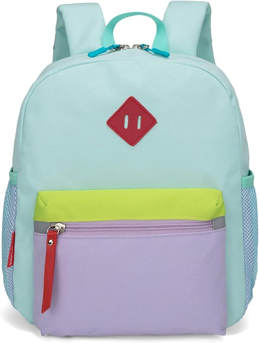 HawLander Little Kids Backpack for Boys or Girls, Toddler School Bag Fits 3 to 6 years old, Light Green, 12 Inch