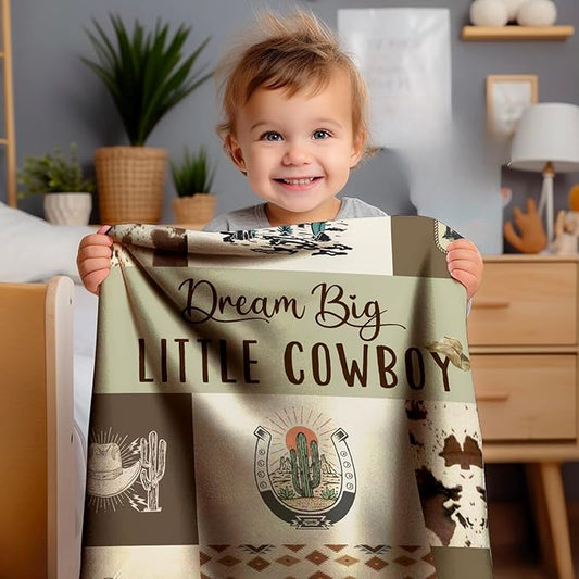 Western Blanket, Western Decor for Nursery Room, Baby Blankets for Boys Girls, Cowboy Baby Blankets, Western Baby Stuff, Soft Warm Lightweight Nursery Bed Blanket for Newborn Toddlers (03, 50x60 in)