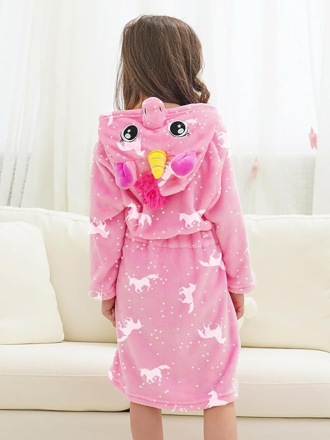 Doctor Unicorn Soft Unicorn Hooded Bathrobe Sleepwear - Unicorn Gifts for Girls