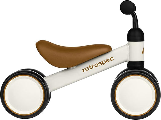 Retrospec Cricket Baby Walker Balance Bike with 4 Wheels for Ages 12-24 Months - Baby Toys & Toddler Toys for 1 Year Olds - Ride On Bicycle - Boys & Girls