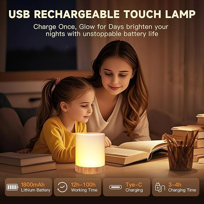 Yonito Night Light for Baby Nursery, 64 Colors Changing Touch Dimmable Night Lamp for Kids, Rechargeable Nursery Light with Timer, Portable Baby Night Light for Breastfeeding