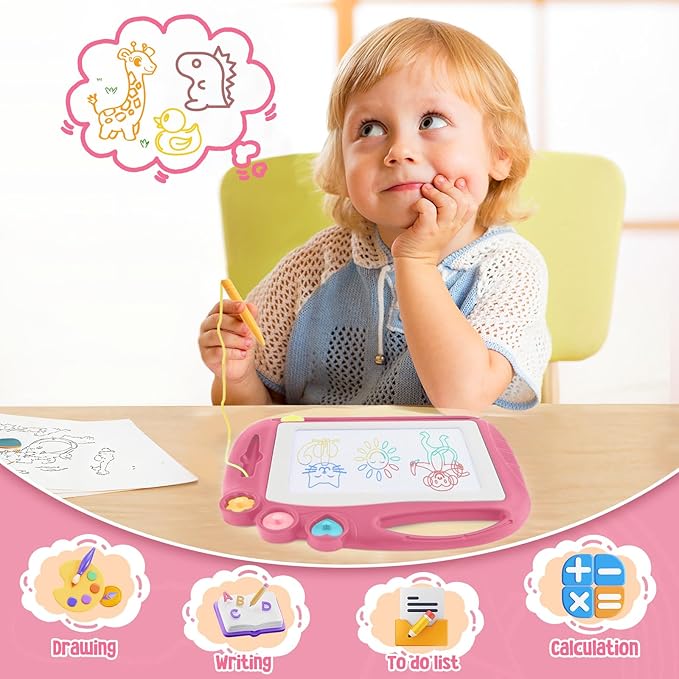 Daisiki Magnetic Drawing Board, Toddler Toys for Age 1 2 3 Boys Girls, Toddler Drawing Board, Birthday Easter Christmas Halloween Kids Toy Gifts for Boys and Girls