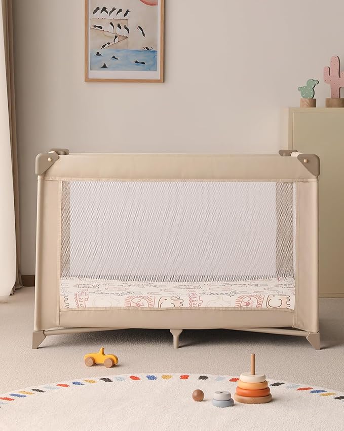 Yoofoss Baby Pack and Play Sheets 2 Pack for Boys and Girls - 38x26 Mini Crib Sheets Fitted Neutral Compatible with Graco Pack n Play Mattress,Ultra Soft Breathable Microfiber Animal World