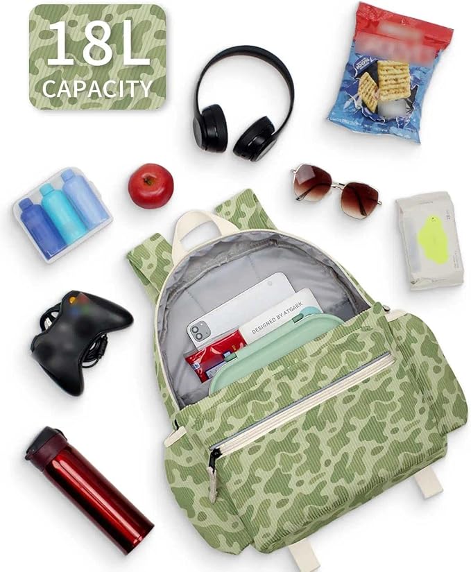 Corduroy Kids Backpack for Boys 6-10: Boys Backpacks for Elementary Kindergarten 15” H Fit Folder