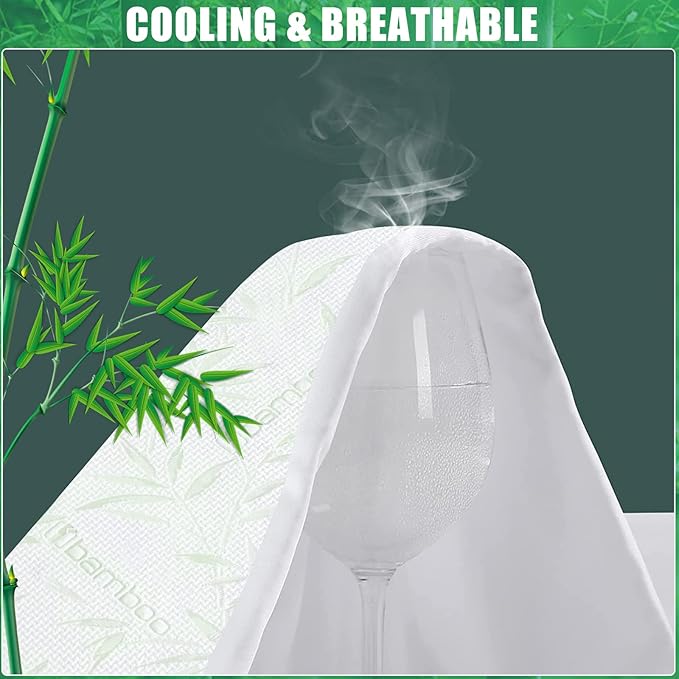 Waterproof Mattress Protector Twin XL Size, Viscose Cooling Breathable Mattress Cover for College Dorm Room, Back to School Deep Pocket Mattress Pad Cover, Noiseless Soft Bed Cover