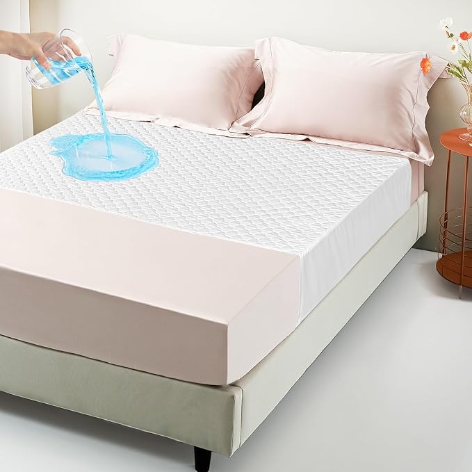 King Size Bed Pads - 34"x76" Washable Waterproof Mattress Protector Underpads, Reusable Tuckable Incontinence Pads for Adults Kids with 21" Wings