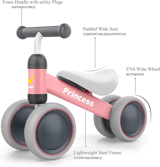 BEKILOLE Balance Bike Toys for 1 Year Old boy&girls - Train Your Baby from Standing to Running | Ideal First Bike and 1st Birthday Gifts
