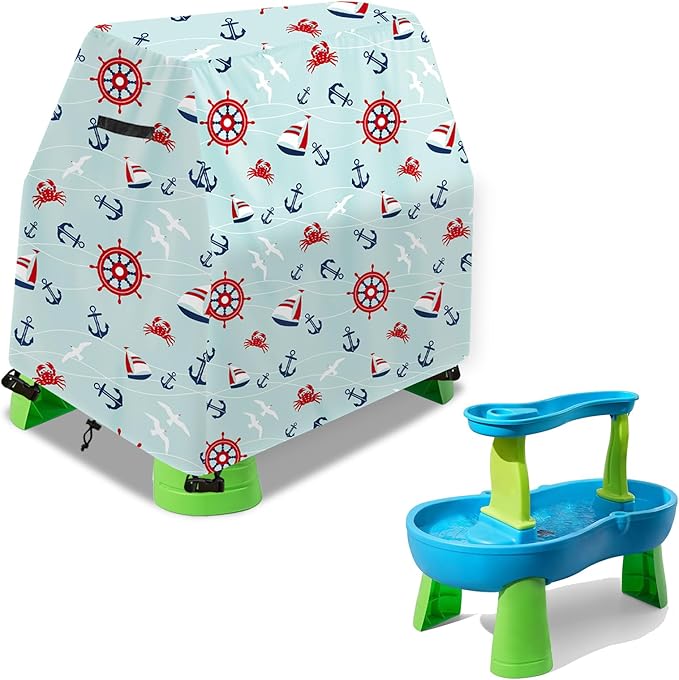 Kids Water Table Cover Fit Rain Showers Splash Pond Water Table,Waterproof Dust Proof Anti-UV Outdoor Toys Cover-Cover only
