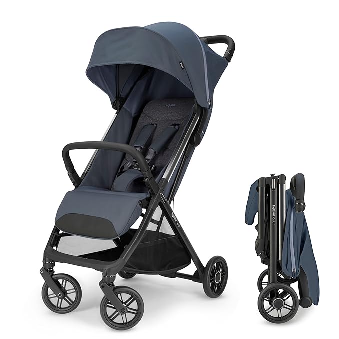 Inglesina Quid³ Stroller, Astral Blue - Compact Reclining Travel Stroller for Baby & Toddler 0-55 lbs, One Hand fold, Airplane Overhead, Lightweight, Foldable, XL UPF 50+ Canopy