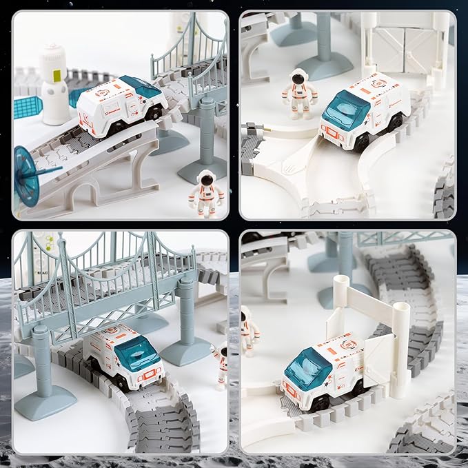 BEMITON Race Track Toy for Kids - Best Birthday Gift for 3 4 5 6 7 Year Old Boys, 290+ PCS DIY Flexible Track Playset, Creative Building Toys