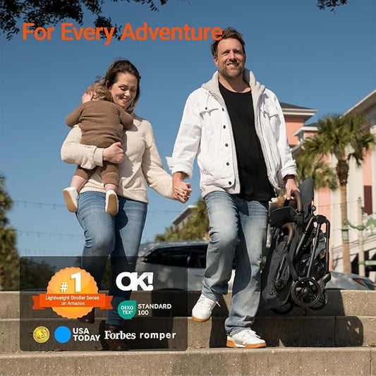 MAMAZING Lightweight Baby Travel Stroller with Carbon Fiber Frame, Compact & Airplane-Friendly, One-Handed Folding Design, 11.6 lbs, Perfect for Toddlers, Jet