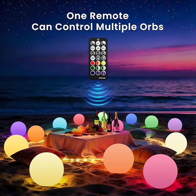LOFTEK 16-inch Large Nursery Night Light Ball: 16 Colors Change Floating Light with Remote Control, Rechargeable and Waterproof Night Lights,for Home Decor Study Area, Living Room