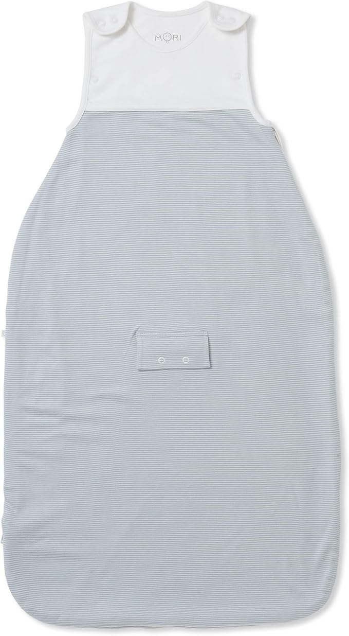 MORI Baby Unisex Premium Sleep Sack in Blue Stripe for Toddlers - 0.5 Tog Sleeping Bag - Suitable from 8.8lbs to 2 Years