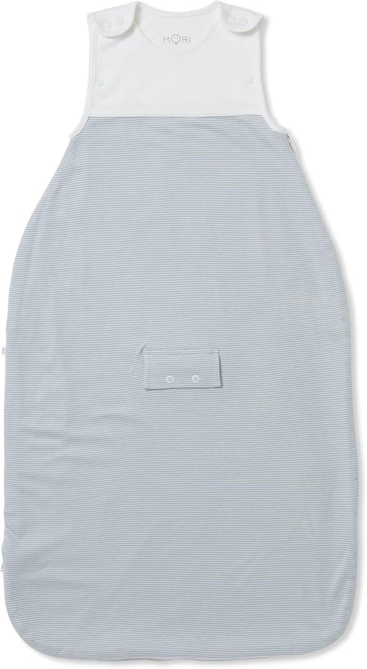 MORI Baby Unisex Premium Sleep Sack in Blue Stripe for Toddlers - 0.5 Tog Sleeping Bag - Suitable from 8.8lbs to 2 Years