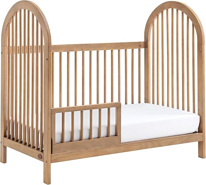 Soho Baby Everlee Island Crib to Toddler Bed Guard Rail Conversion Kit, Honey Wood