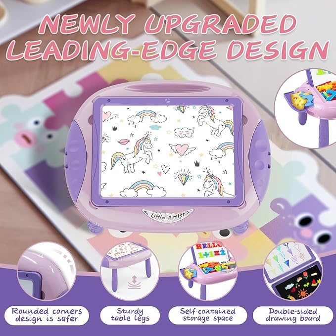 Gift for 1-2 Year Old Girls, Toddler Girl Toys with Magnetic Letters and Numbers, Learning and Educational Toys for 1 2 Year Old, Girls Birthday (Unicorn Pink)