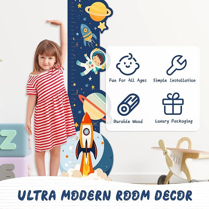 Personalized Name Growth Chart for Kids, Zoo Kids Growth & Measuring Chart in Inches, Fun & Stylish Height Tracker for Children, Growth Ruler