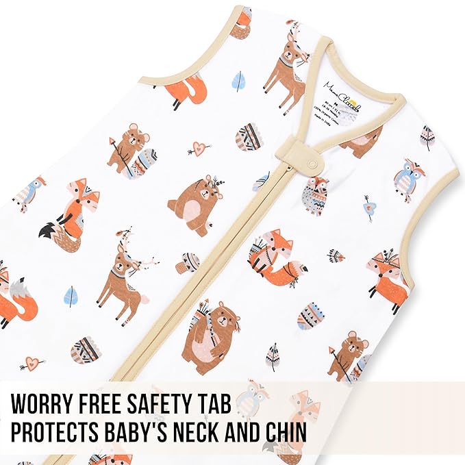 Mama Cheetah Toddler Sleep Sack with Feet, 0.5 TOG Organic Cotton Baby Wearable Blankets with Legs, Baby Sleeping Bag for Walkers, Early Walker 6-18 Month