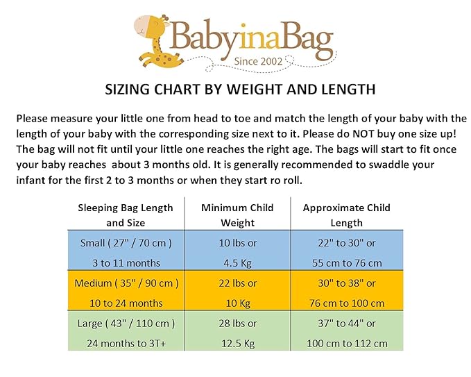 BABYINABAG Very Warm 2.5 Tog Quilted Winter Model Baby Sleep Bag or Sack, Cotton for Infants and Toddlers (Small (3-11 mos))