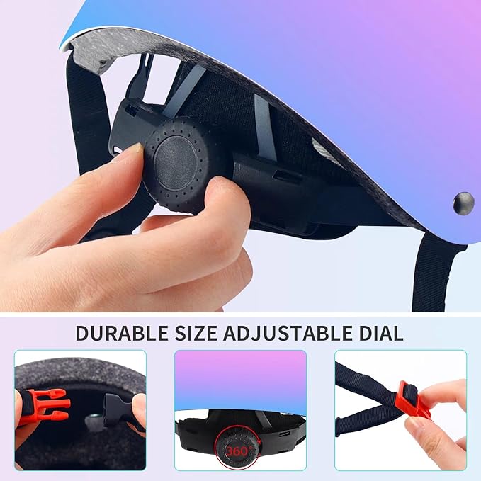 Adjustable Gradient Color Kids/Toddler Bike Helmet for 1-2-3-5-8-14 Years Boys Girls,Skateboard Helmet with Knee and Elbow Pads Wrist Guard Roller Skates,Cycling,Skating Scooter Longboard